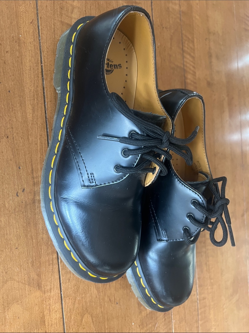 Dr. Martens Black Leather 1461 Air Wair, 3-Eye Derby Shoes